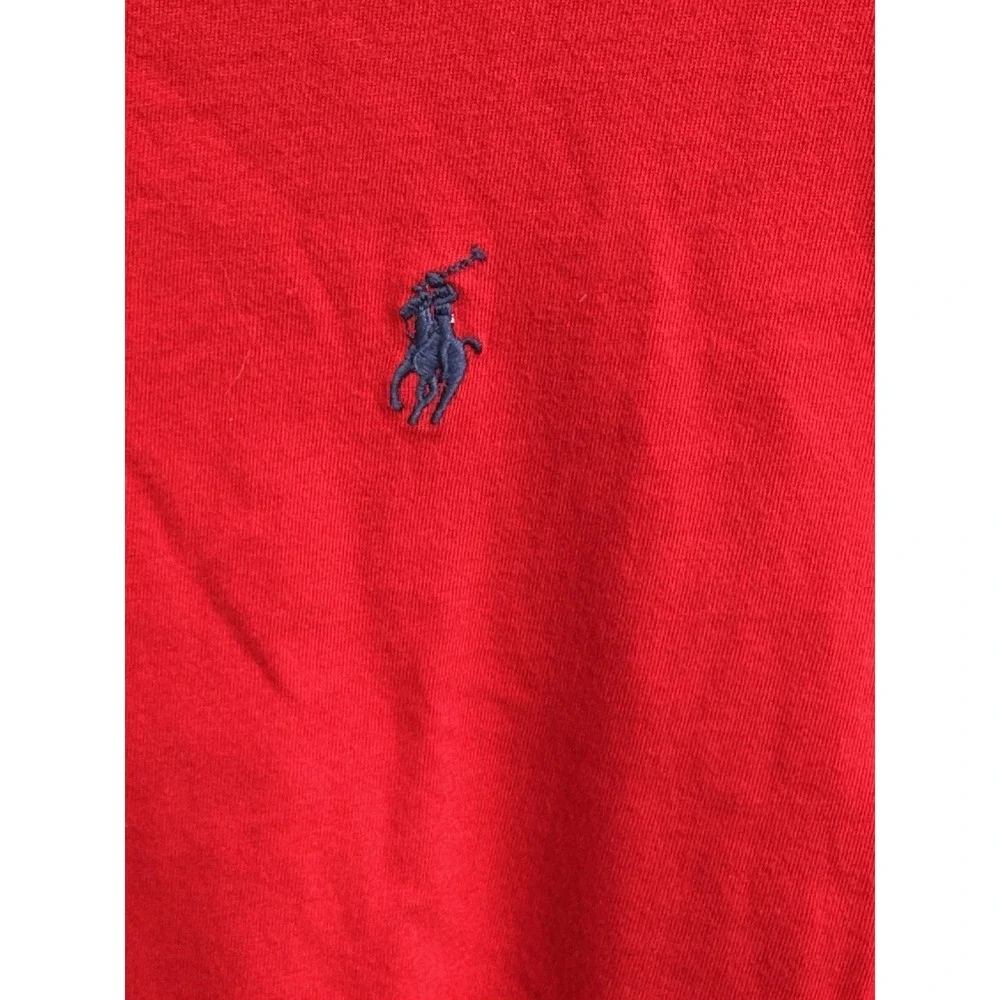 Polo Ralph Lauren Size L Large CREWNECK Cotton T- Shirt‎ Men's Color Red